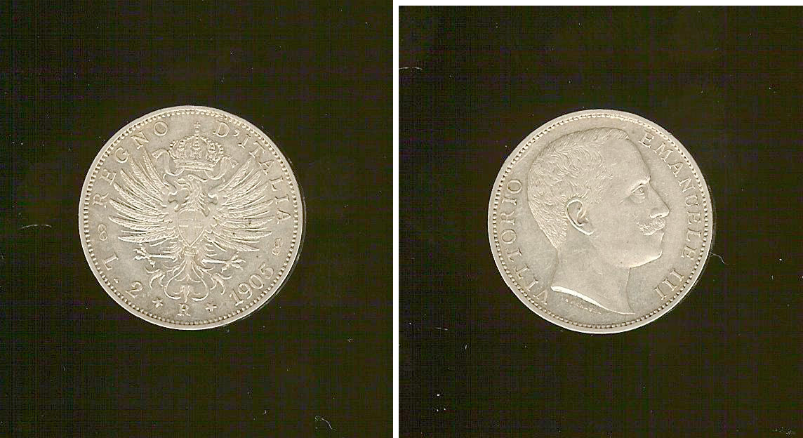 Italy 2 lira 1905 AU